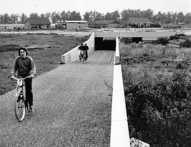 847474 Gezicht op de nieuwe fietstunnel onder het tracé voor de S24, de Noordelijke Randweg Utrecht (NRU), in de ...